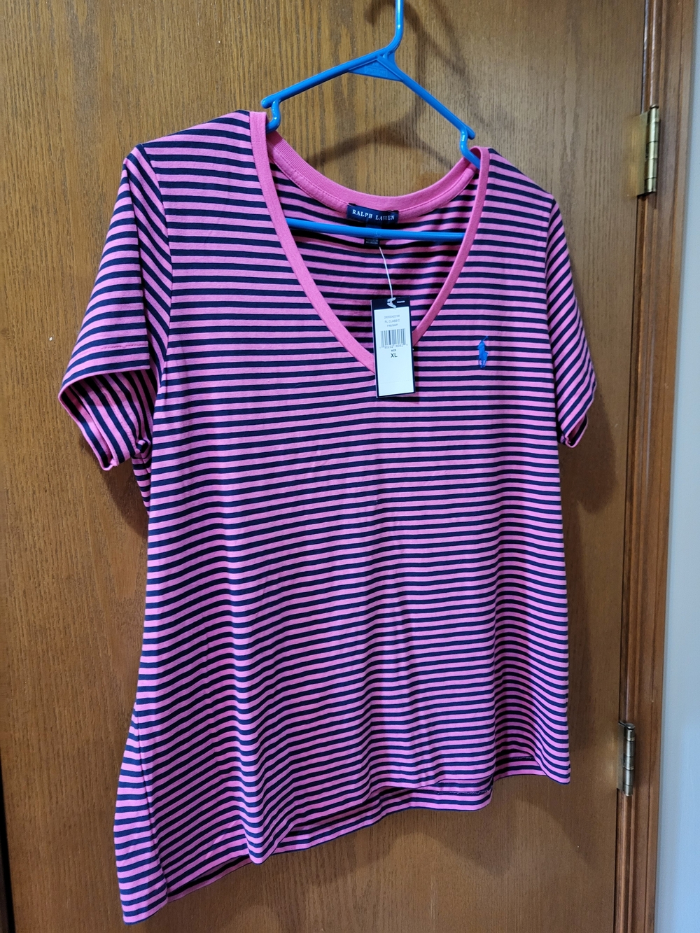 Polo by Ralph Lauren Pink & Navy Striped V-Neck Tunic